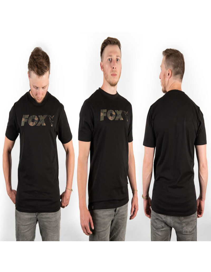 Fox Black Camo Print T Shirt Small