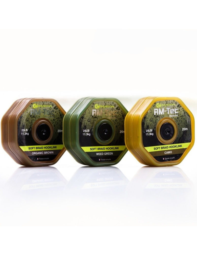 RidgeMonkey RM-Tec Soft Braid Hooklink Weed VERDE 25lb/11,3kg 20m