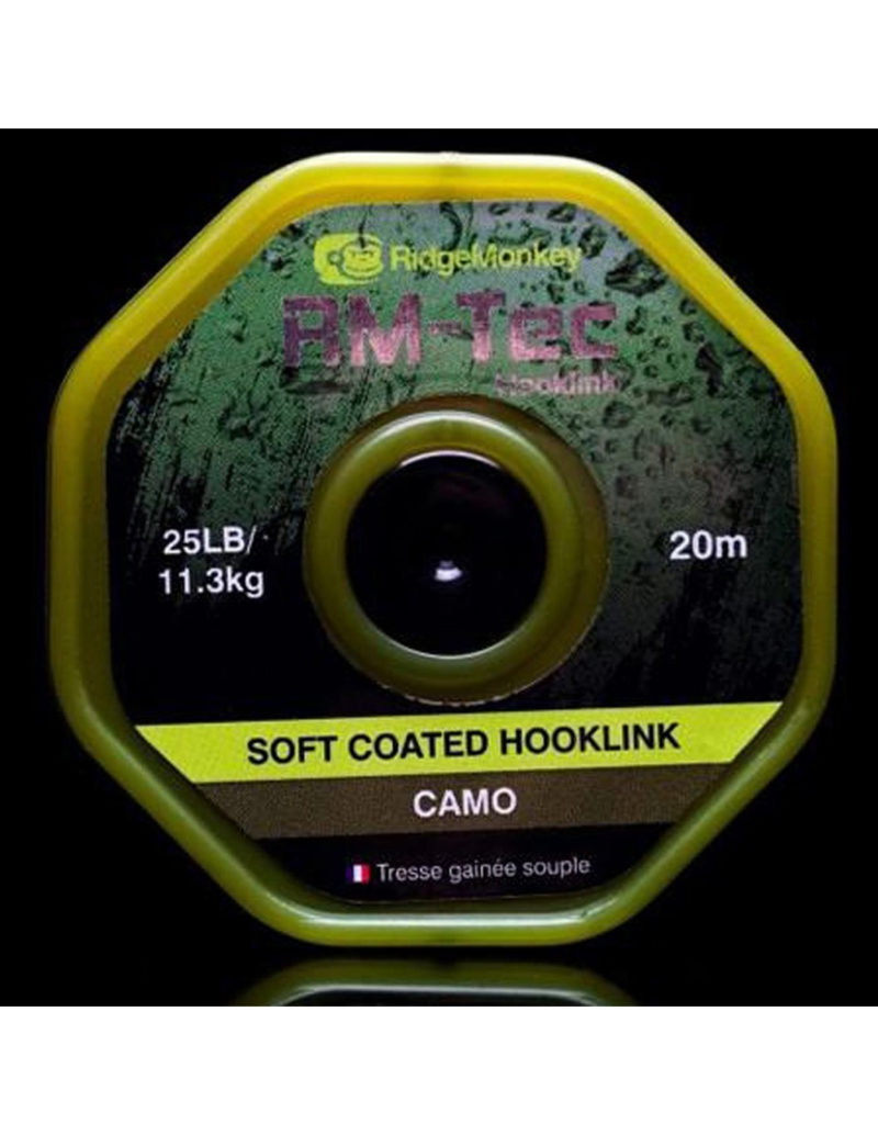 RidgeMonkey RM-Tec Soft Coated Hooklink Weed VERDE 25lb/11,3kg 20m