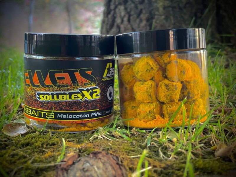 Pellets Peralbaits SolublesX2 14mm Melocoton Piña