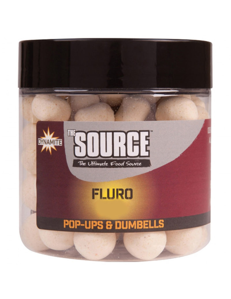 Dynamite Baits The Source White Fluro Pop Ups & Dumbell 15mm