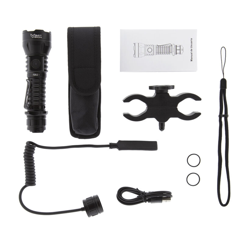LINTERNA FORCE ONE 1,000 LUM. CON KIT DE CAZA
