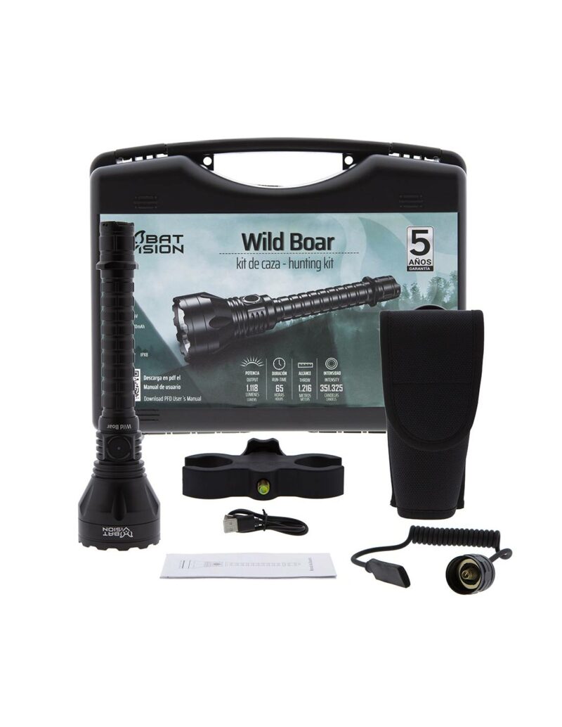 LINTERNA WILD BOAR 1,118 LUM./1,216 MT. CON KIT DE CAZA