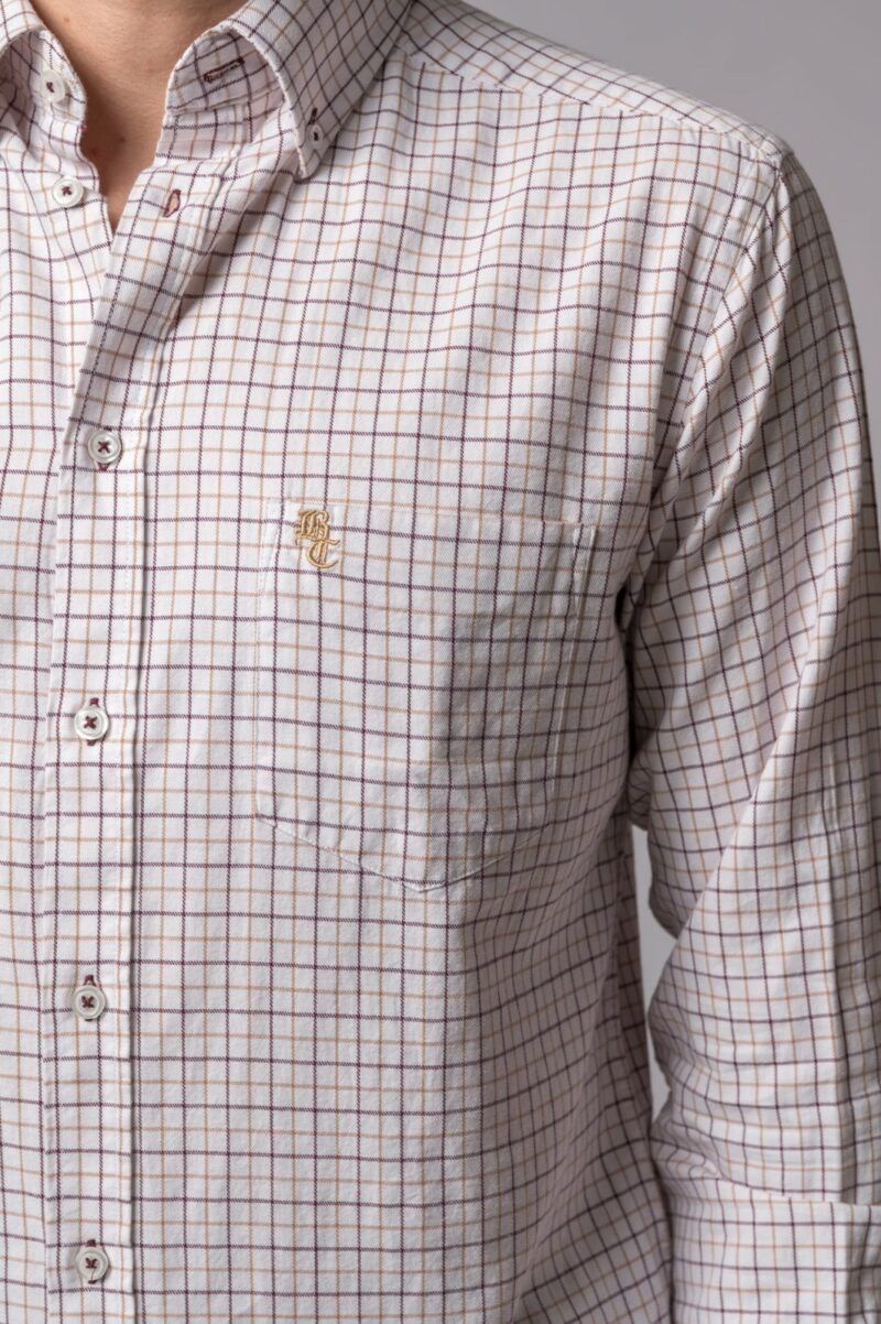 CAMISA CUADROS CAMEL Y MARRÓN
