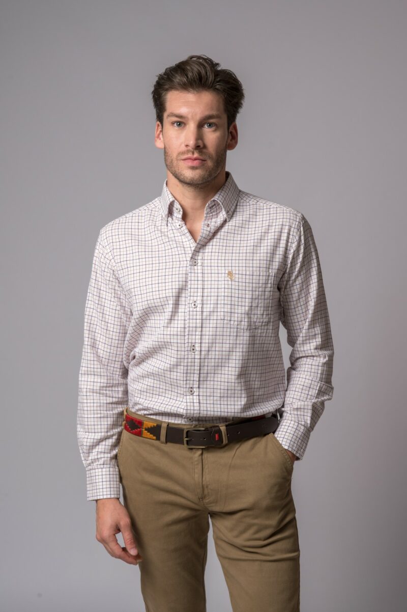 CAMISA CUADROS CAMEL Y MARRÓN
