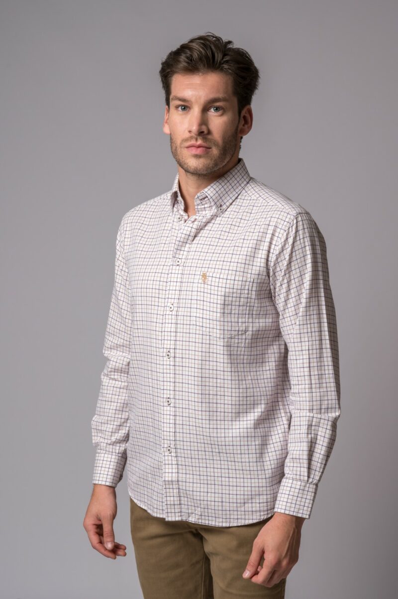 CAMISA CUADROS CAMEL Y MARRÓN