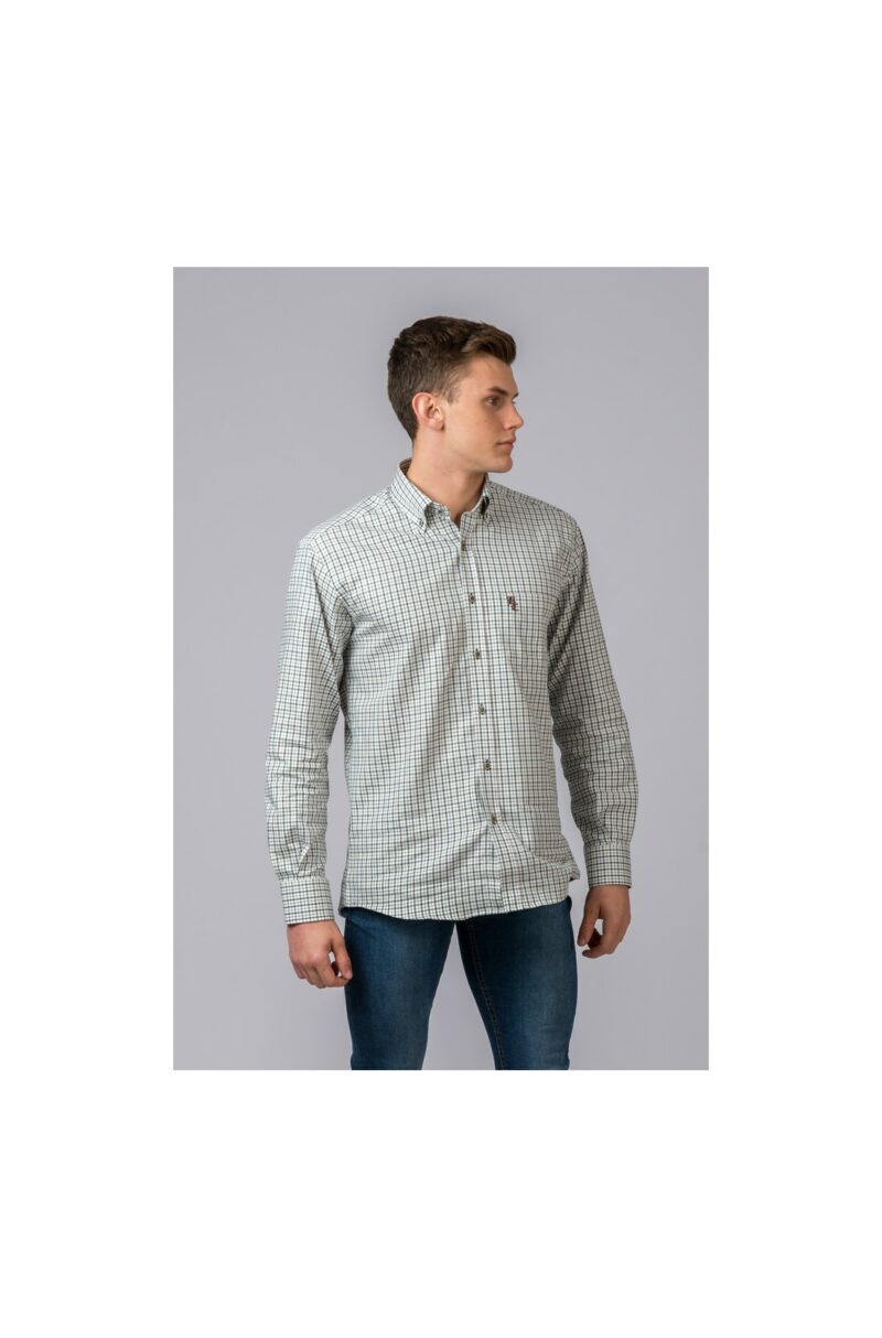 CAMISA CUADROS VERDE Y MARRÓN