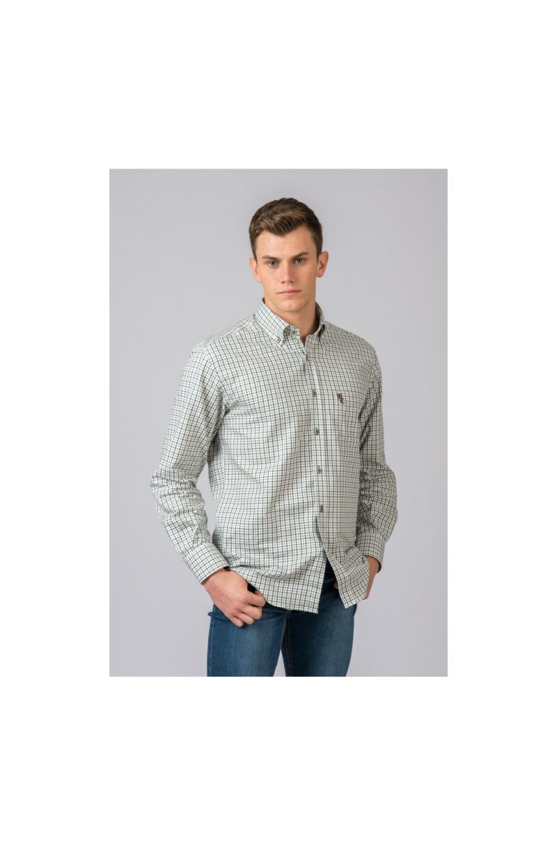 CAMISA CUADROS VERDE Y MARRÓN