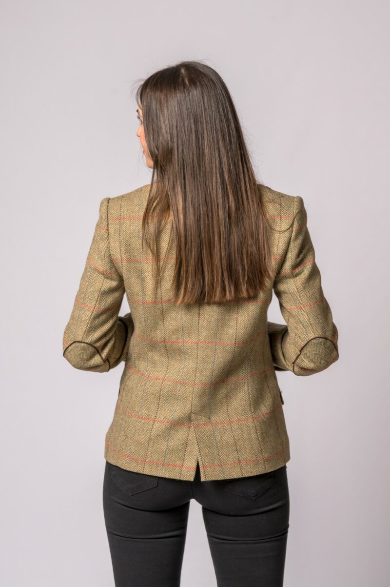 CHAQUETA LANA ESPIGA RAYA ROSA Y AZUL