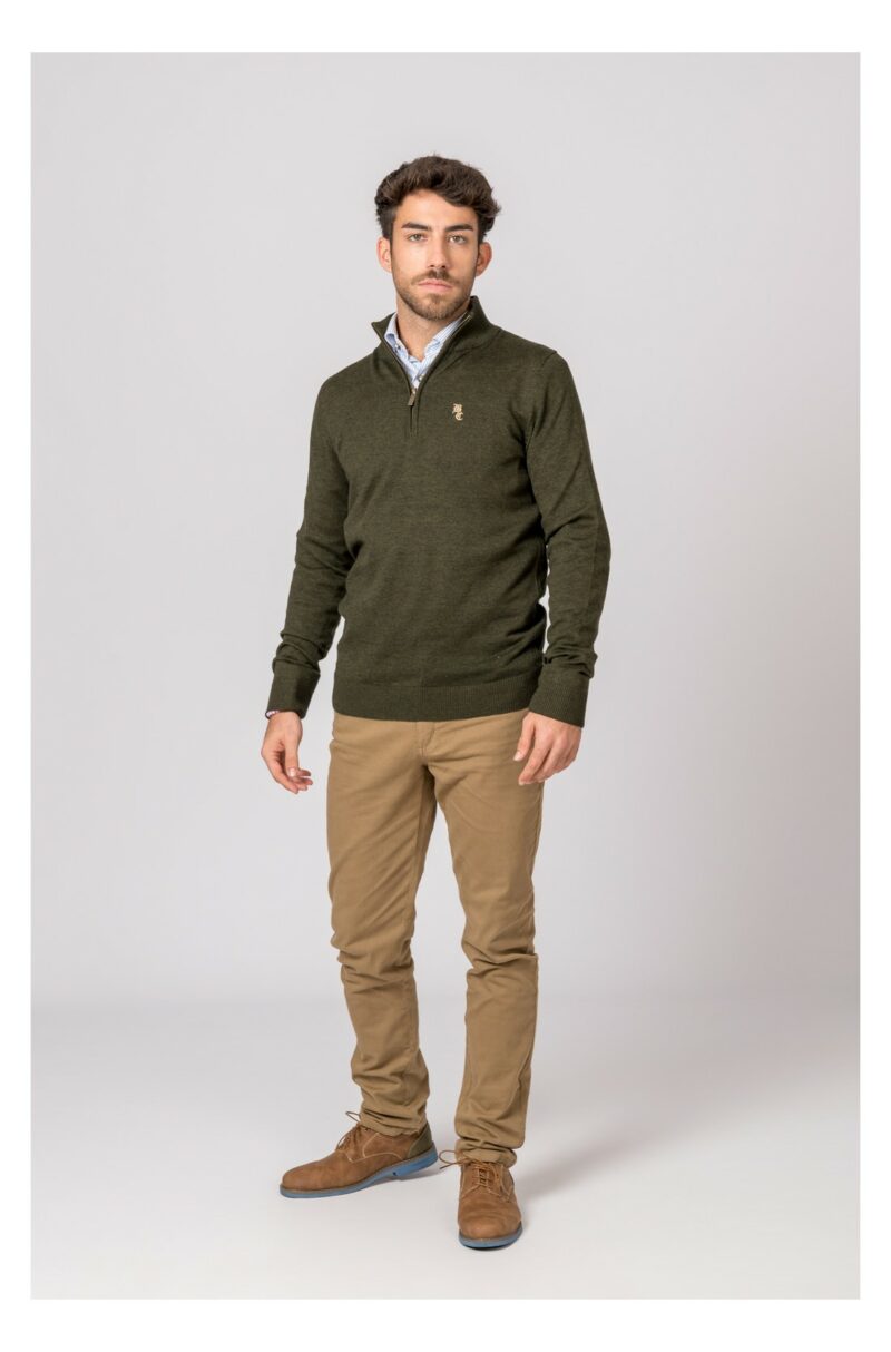 SUETER CUELLO CREMALLERA VERDE